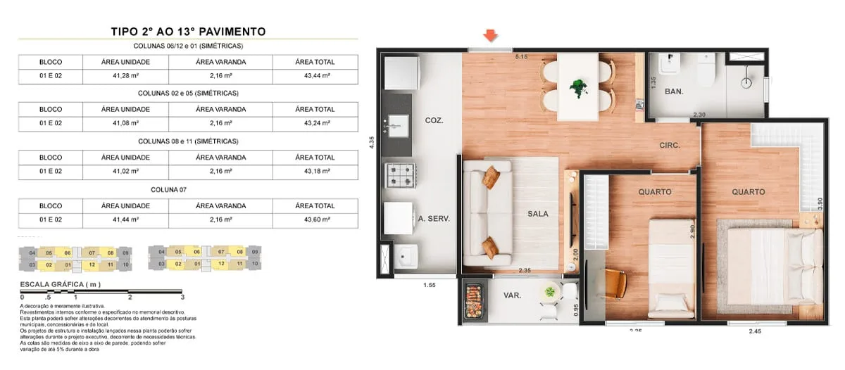 Planta 17: Vitale Sky Clube Residencial, apartamento de alto padrão em Outro, Rio de Janeiro