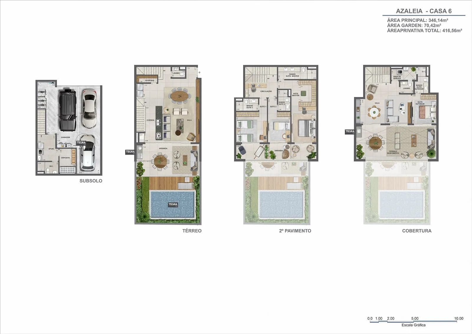 Planta 7: Claris Casa e Clube, casa de alto padrão na Barra da Tijuca, Rio de Janeiro