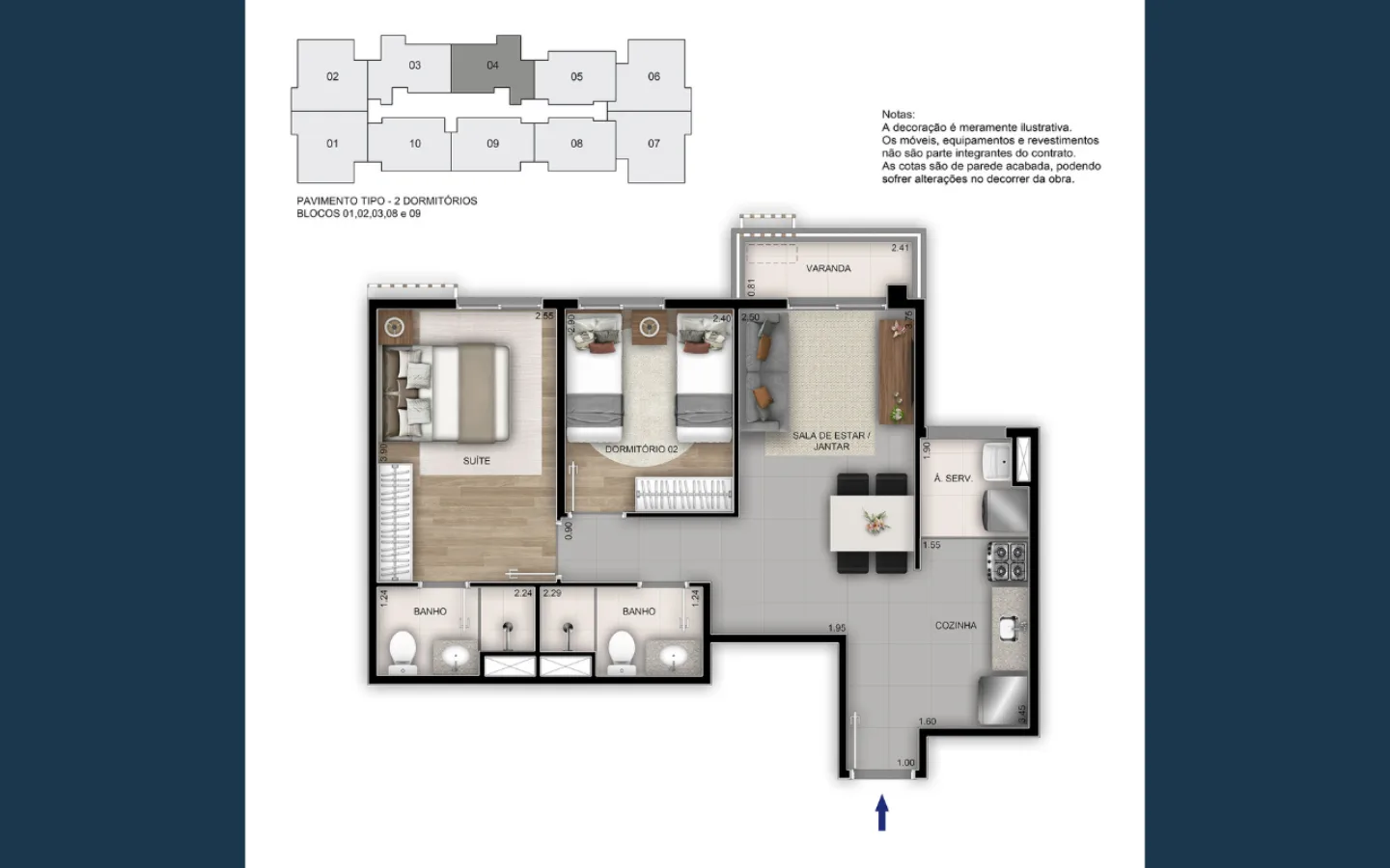 Planta 5: Américas 19 Recreio Residence, apartamento de alto padrão no Recreio dos Bandeirantes, Rio de Janeiro