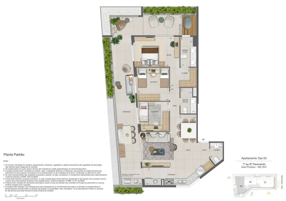 Planta 9: Zenture Residencial, apartamento de alto padrão em Botafogo, Rio de Janeiro