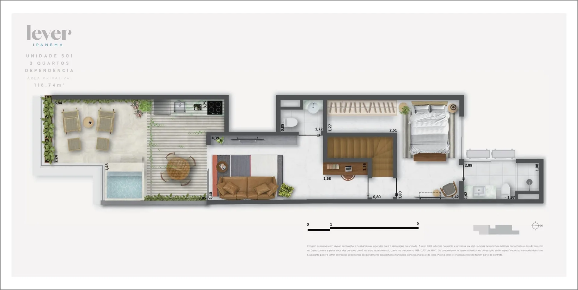 Planta 8: Lever Ipanema, apartamento de alto padrão em Ipanema, Rio de Janeiro
