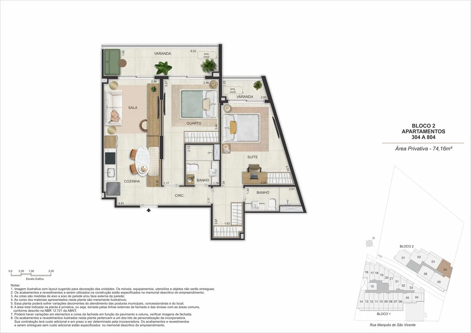 Planta 28: Gaví Gávea, studio de alto padrão na Gávea, Rio de Janeiro