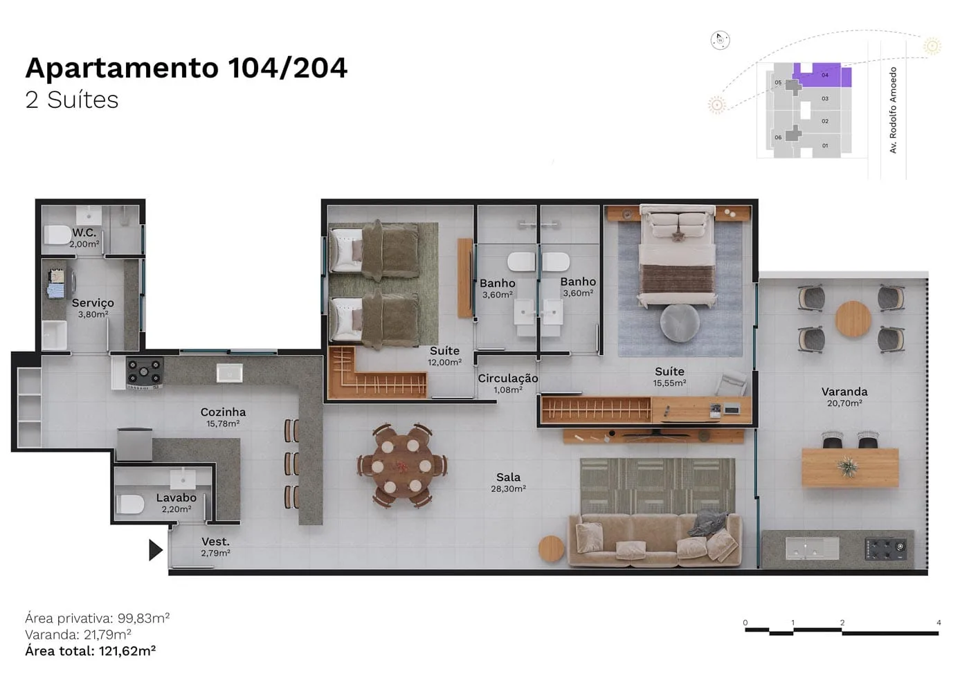 Planta 7: Haus Jardim Oceânico, apartamento de alto padrão na Barra da Tijuca, Rio de Janeiro