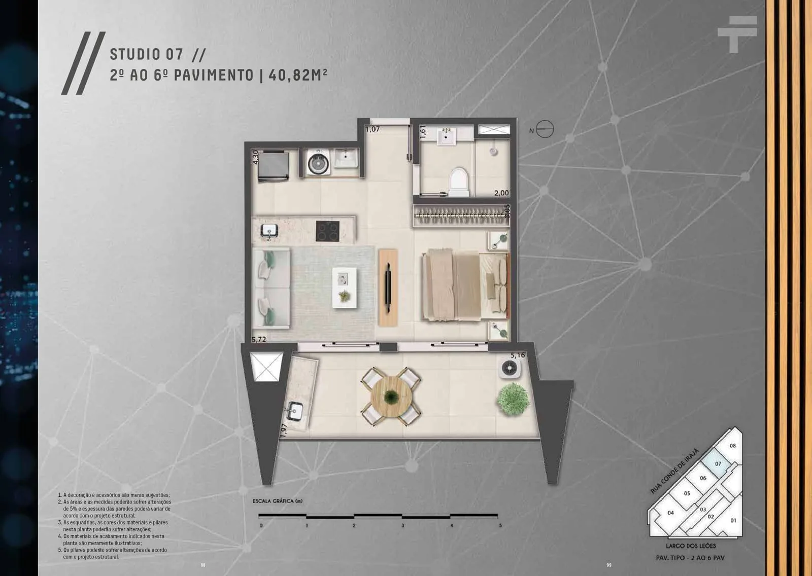Planta 5: First Humaitá, studio de alto padrão em Outro, Rio de Janeiro