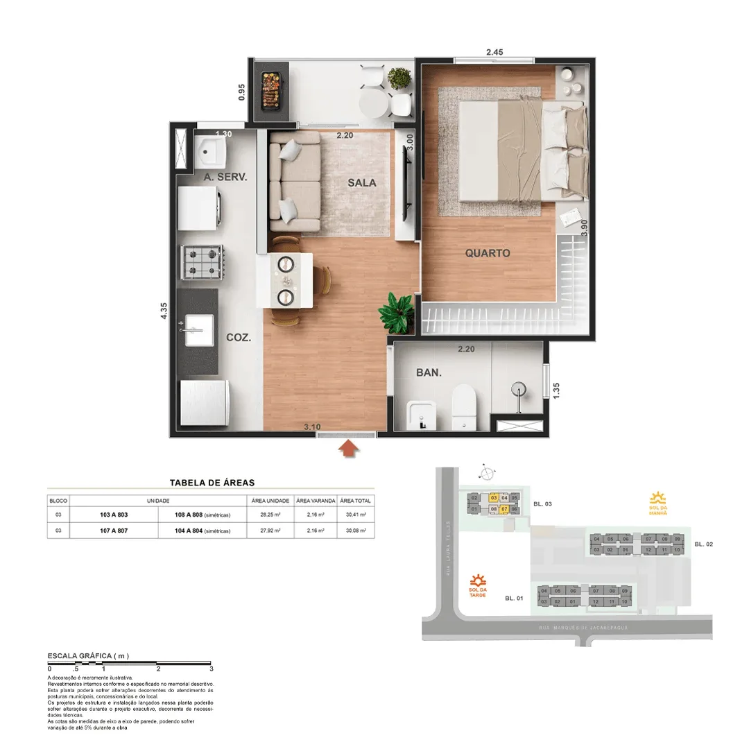 Planta 1: Vitale Walk Residencial, apartamento de alto padrão em Outro, Rio de Janeiro
