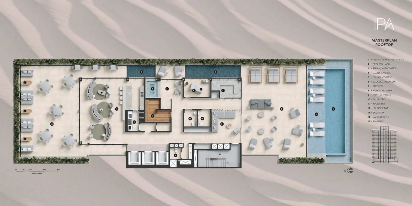 Planta 1: Ipa Studios , studio de alto padrão em Ipanema, Rio de Janeiro