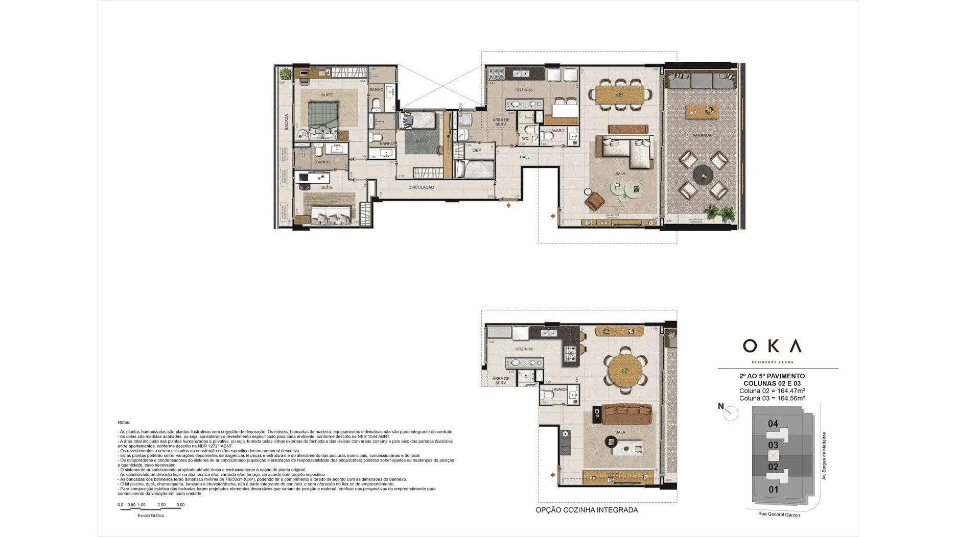 Planta 1: Oka Residence Lagoa, apartamento de alto padrão na Lagoa, Rio de Janeiro