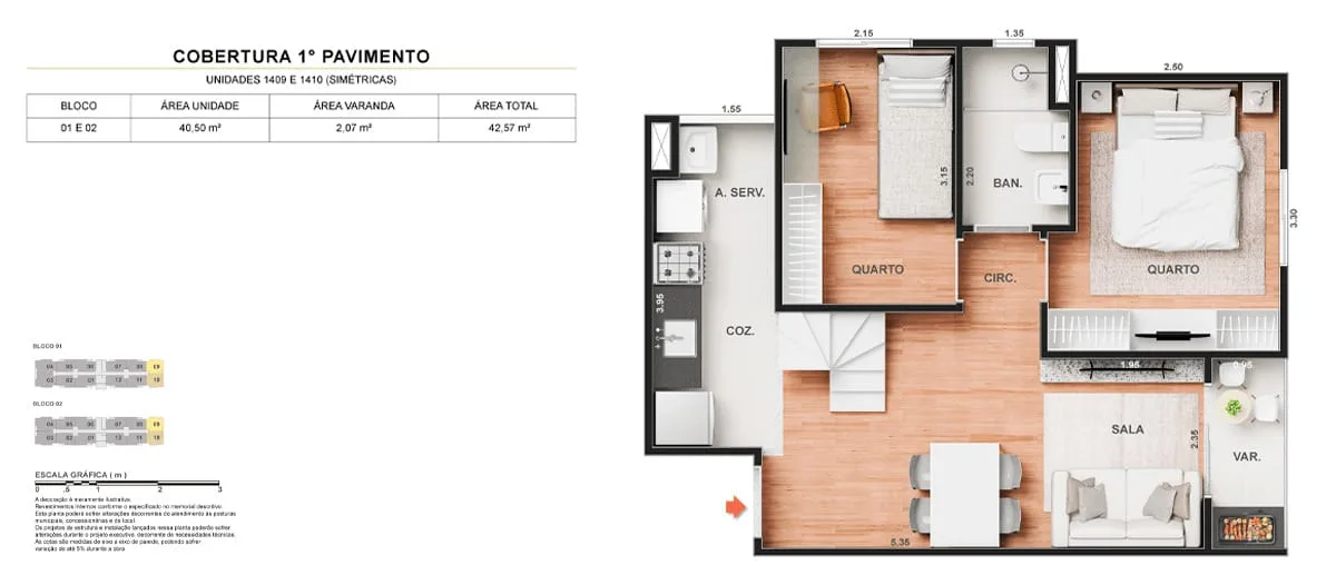 Planta 2: Vitale Sky Clube Residencial, apartamento de alto padrão em Outro, Rio de Janeiro