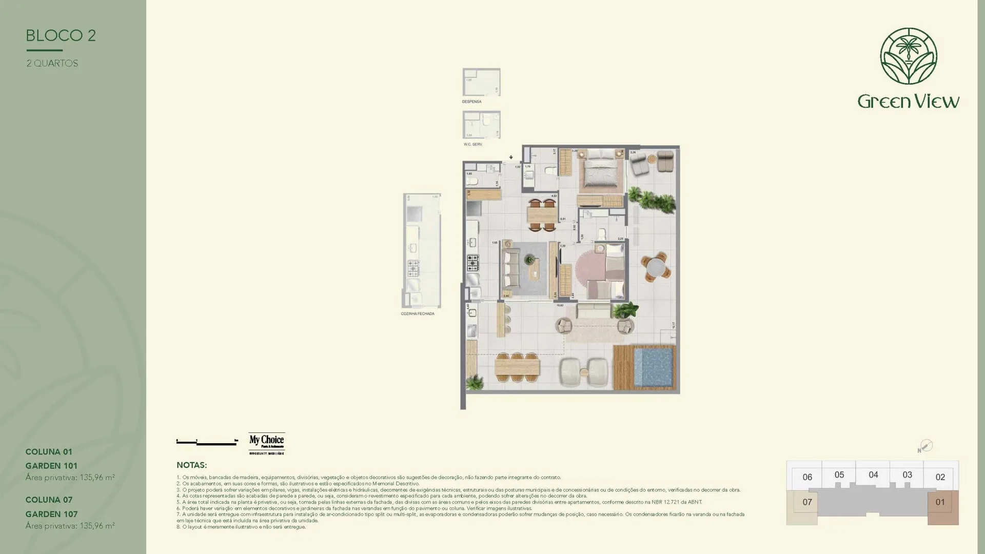 Planta 7: Green Park Barra, apartamento de alto padrão na Barra da Tijuca, Rio de Janeiro