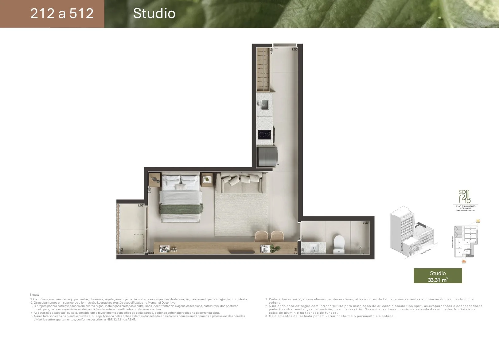 Planta 11: Soul Rio Gago Coutinho 53, studio de alto padrão em Laranjeiras, Rio de Janeiro