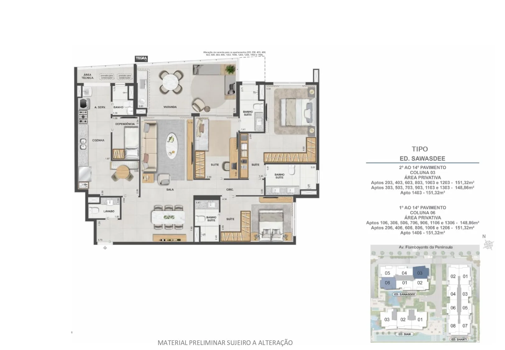 Planta 7: Península Collection, apartamento de alto padrão na Barra da Tijuca, Rio de Janeiro