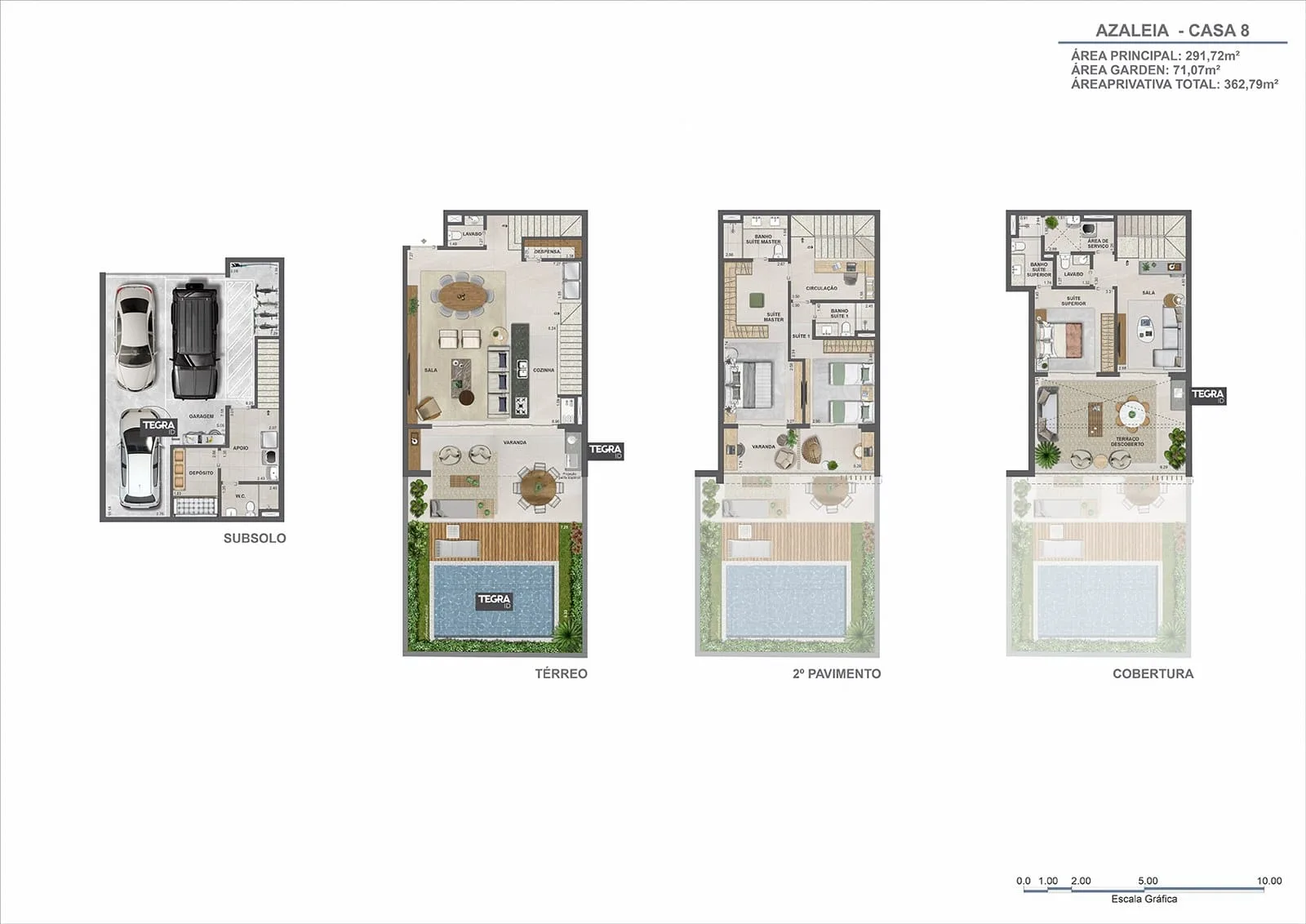 Planta 9: Claris Casa e Clube, casa de alto padrão na Barra da Tijuca, Rio de Janeiro