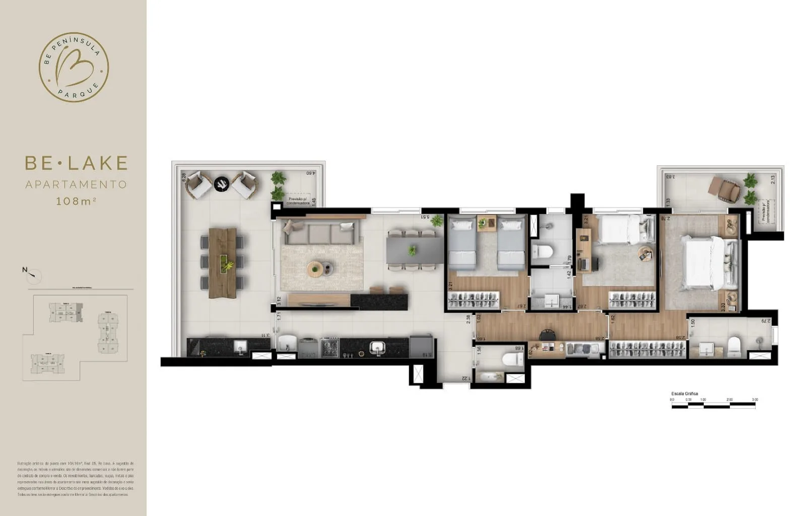 Planta 4: Be Peninsula, apartamento de alto padrão na Barra da Tijuca, Rio de Janeiro