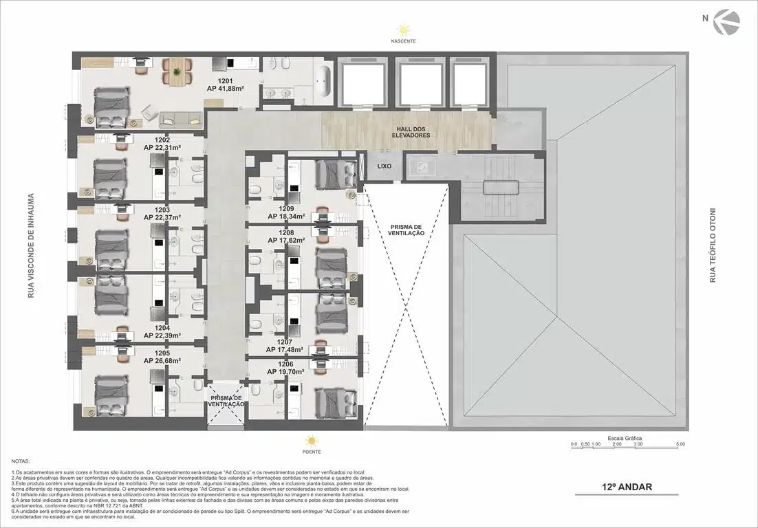 Planta 7: Casa Mauá Residencial, studio de alto padrão no Centro, Rio de Janeiro
