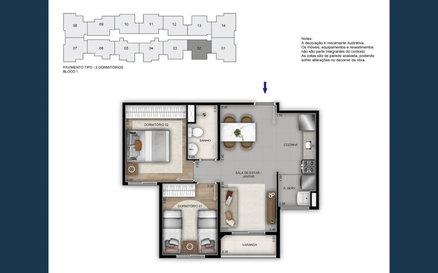 Planta 6: Orla Recreio Praia do Pontal, apartamento de alto padrão no Recreio dos Bandeirantes, Rio de Janeiro