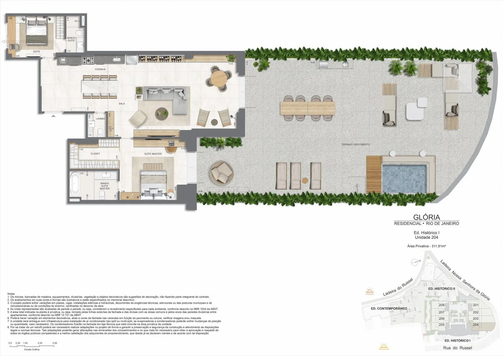 Planta 4: Glória Residencial, apartamento de alto padrão na Gávea, Rio de Janeiro