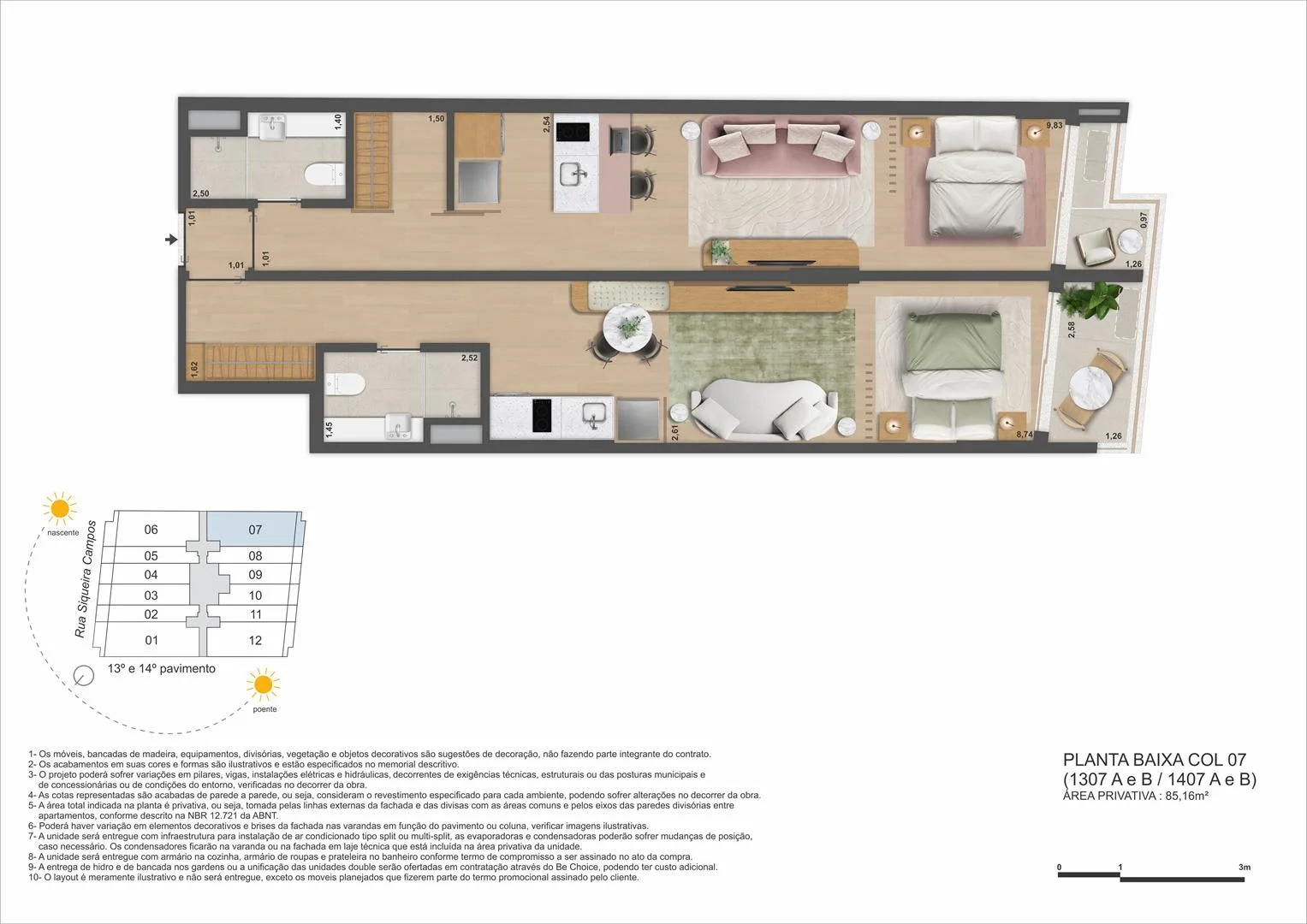 Planta 28: Ben in Rio Praia de Copacabana, studio de alto padrão em Copacabana, Rio de Janeiro