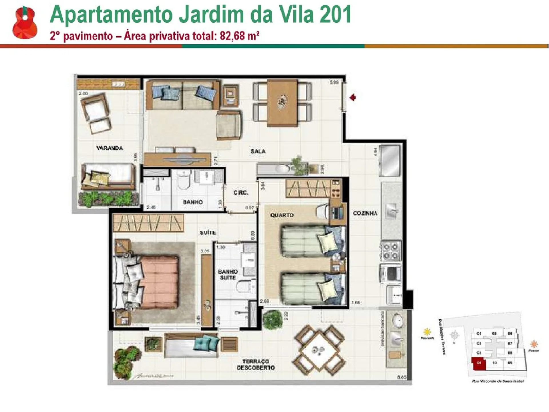 Planta 1: Vila Bela Residencial, apartamento de alto padrão em Outro, Rio de Janeiro