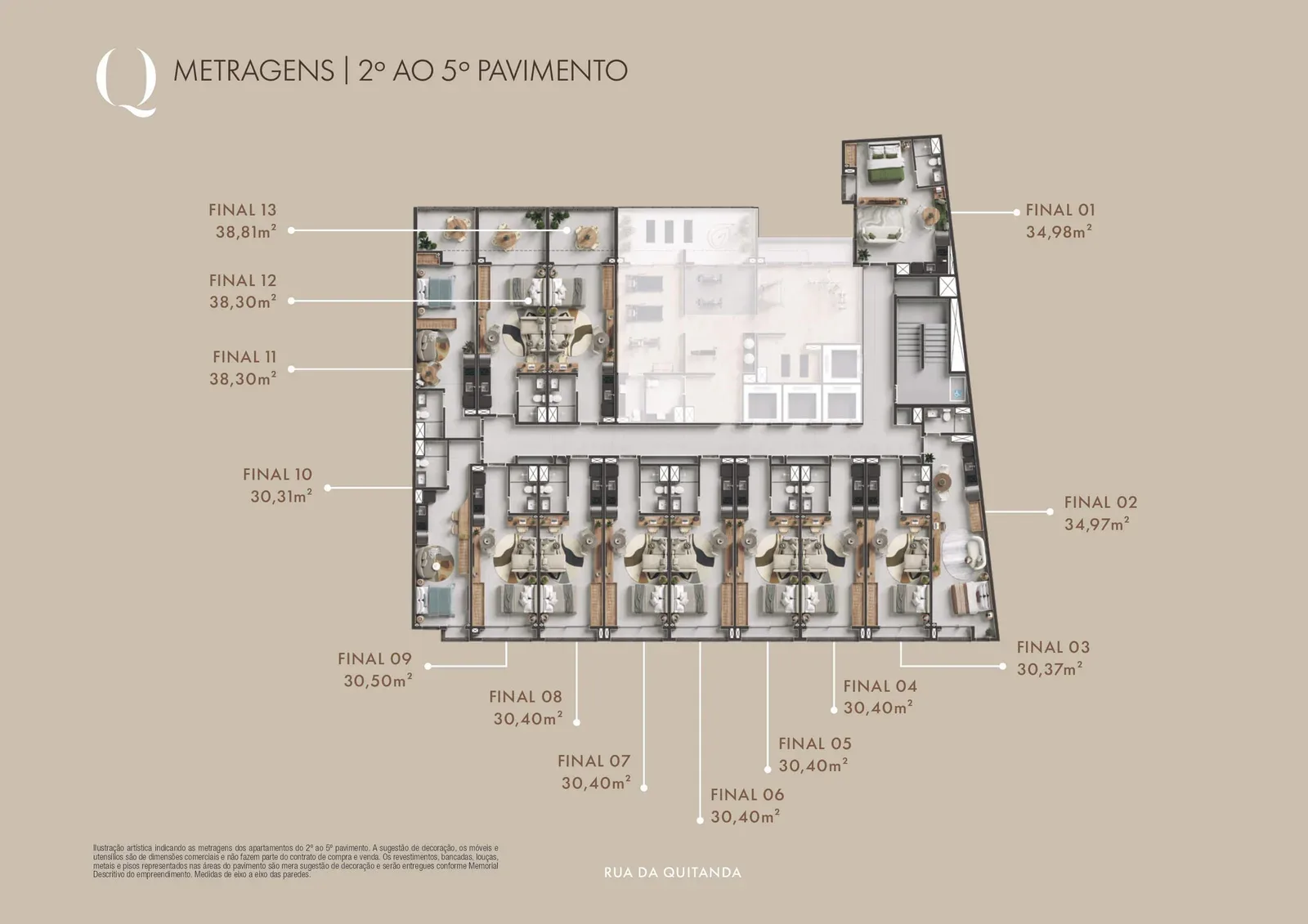 Planta 3: Q Studios Rua da Quitanda, 23, studio de alto padrão no Centro, Rio de Janeiro