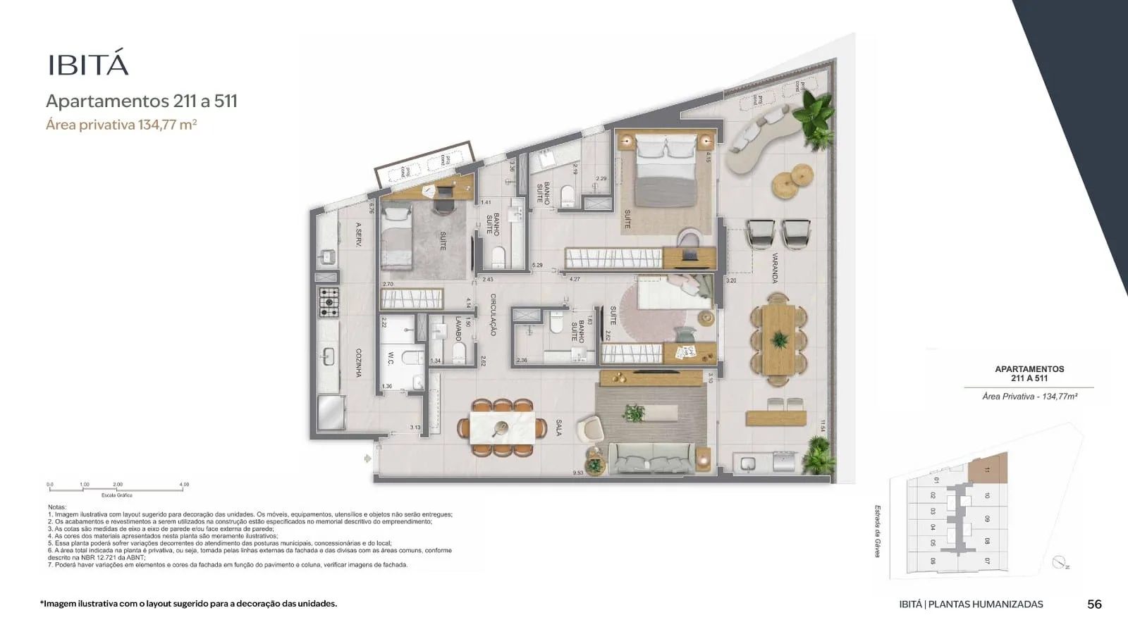 Planta 19: Casas Ibitá São Conrado, apartamento de alto padrão em São Conrado, Rio de Janeiro