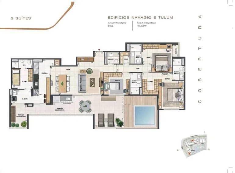 Planta 5: Orygem Acqua Home, apartamento de alto padrão na Barra da Tijuca, Rio de Janeiro