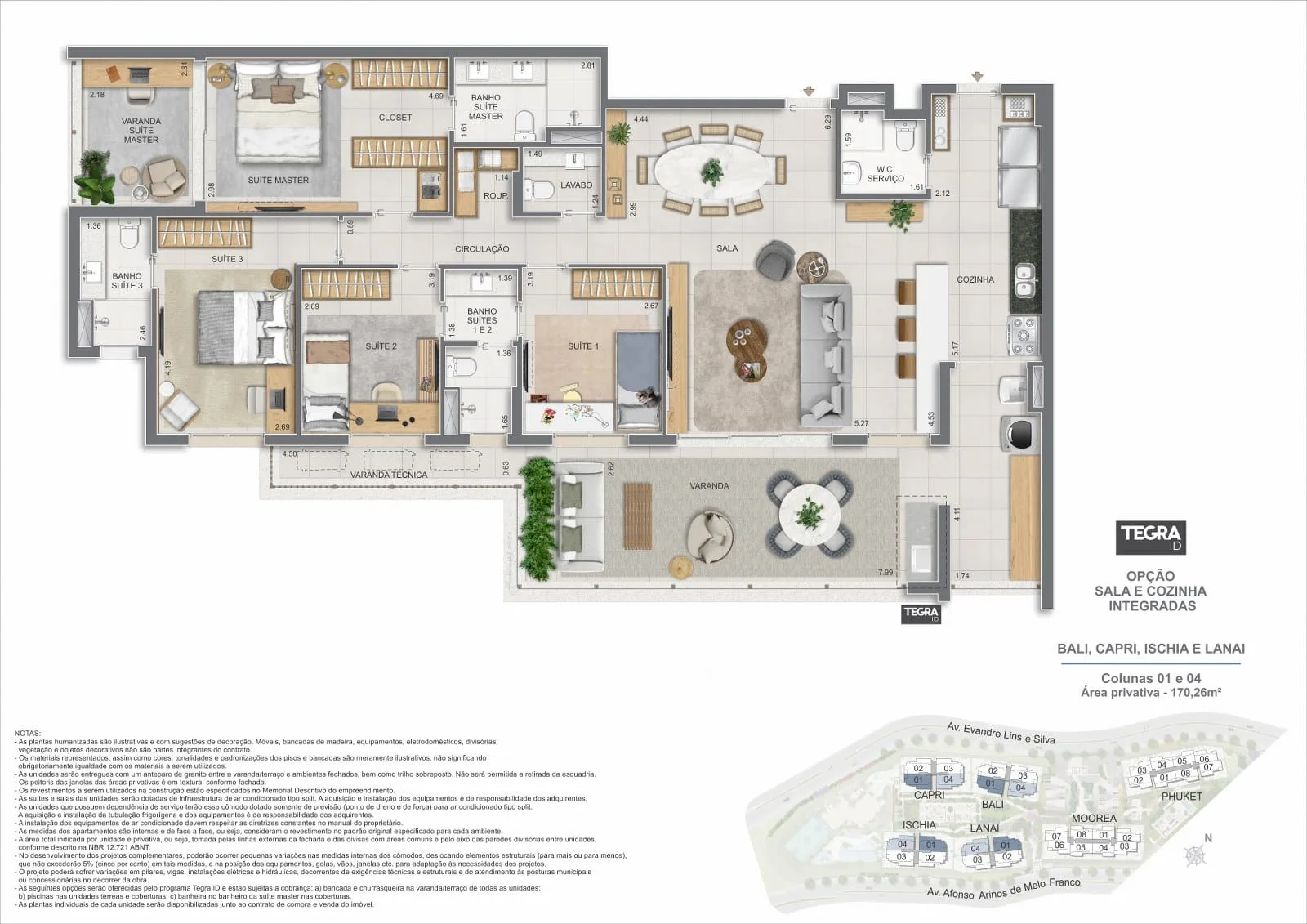 Planta 1: Gaea Home Resort, apartamento de alto padrão na Barra da Tijuca, Rio de Janeiro