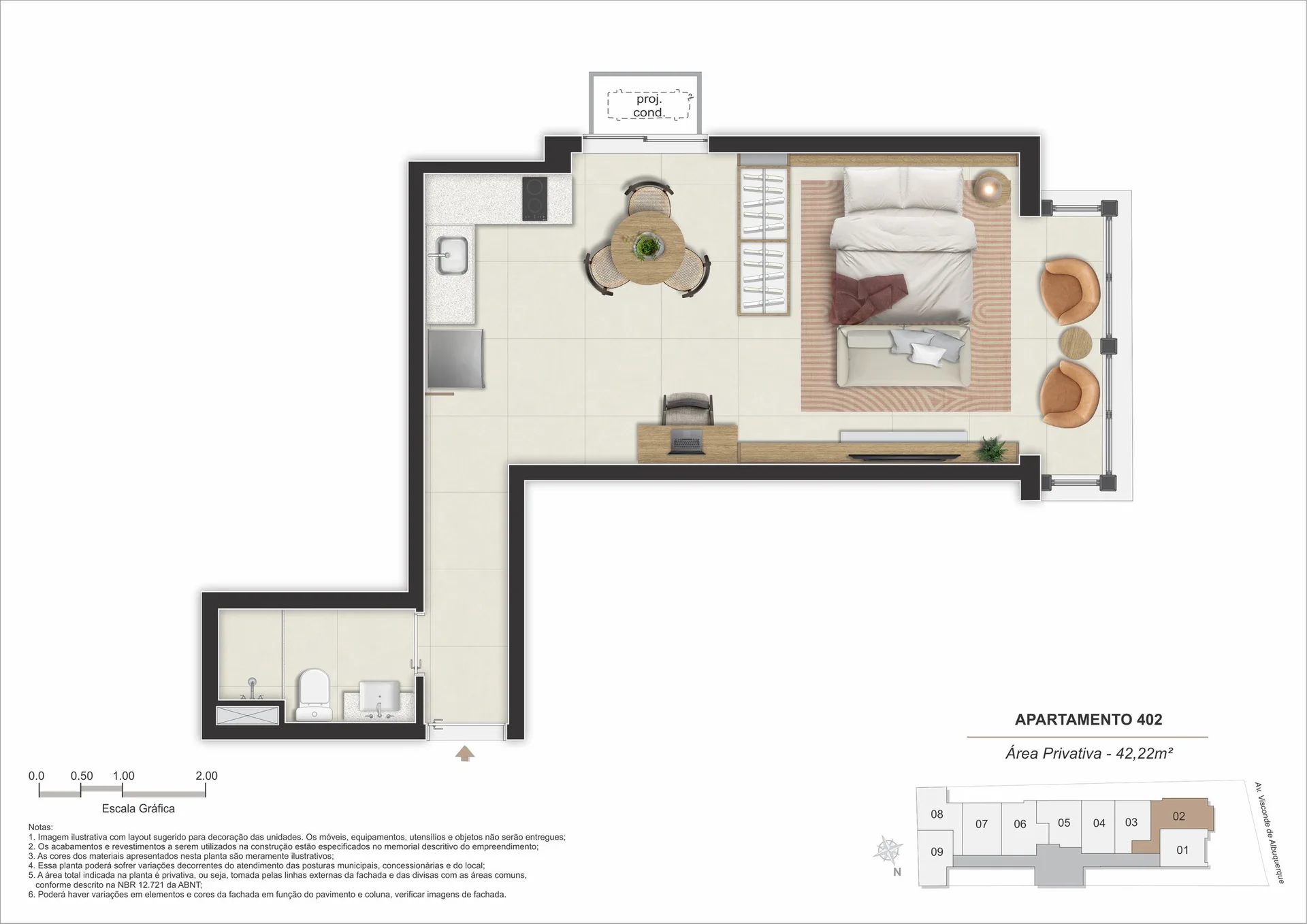 Planta 18: Stay 360 Leblon, apartamento de alto padrão no Leblon, Rio de Janeiro