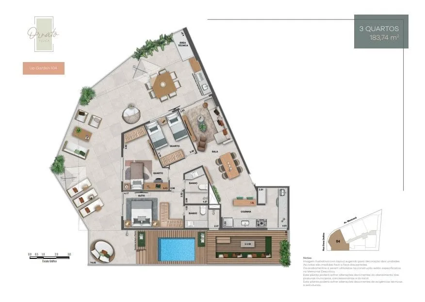 Planta 4: Ornato Tijuca, apartamento de alto padrão na Tijuca, Rio de Janeiro