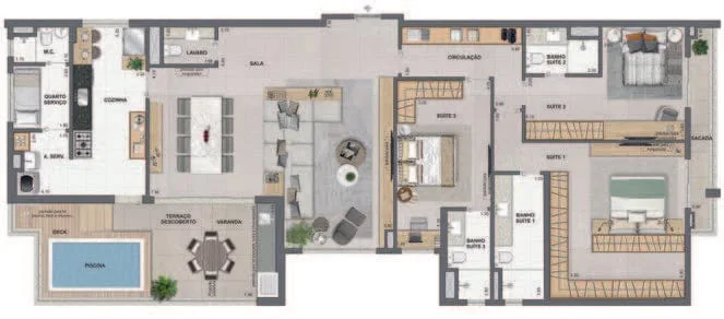 Planta 17: Iconyc By Yoo, apartamento de alto padrão em Botafogo, Rio de Janeiro