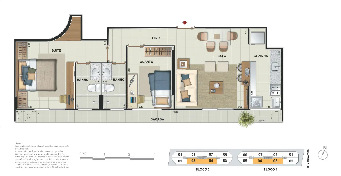 Planta 2: Innovita Tijuca, apartamento de alto padrão na Tijuca, Rio de Janeiro
