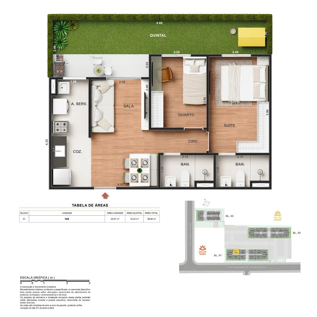Planta 5: Vitale Walk Residencial, apartamento de alto padrão em Outro, Rio de Janeiro