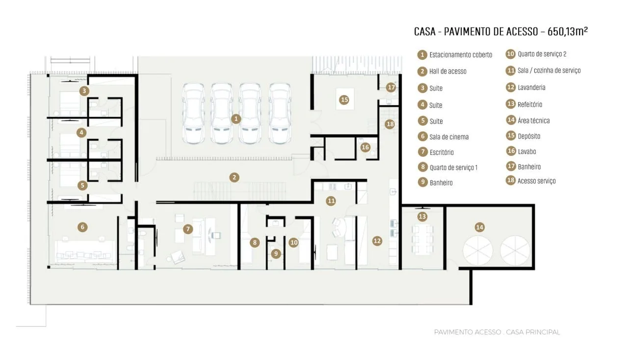 Planta 3: Casa Inti São Conrado, mansão de alto padrão em São Conrado, Rio de Janeiro