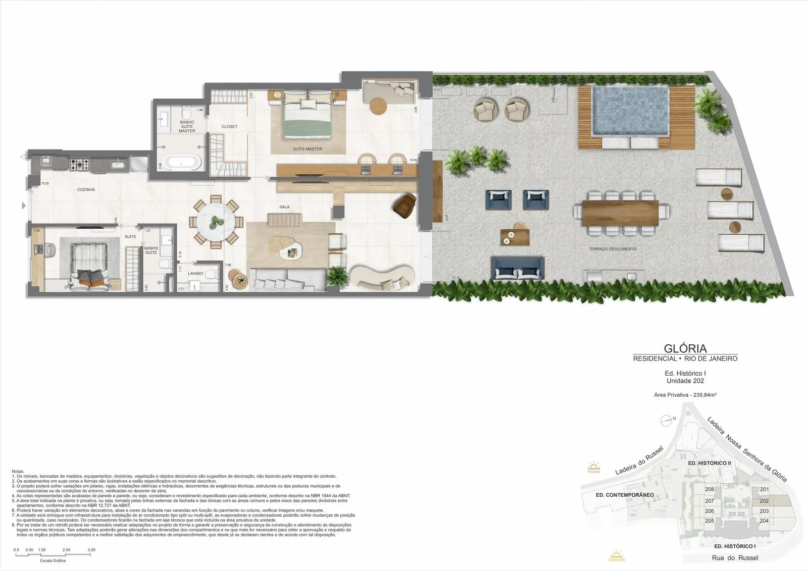 Planta 2: Glória Residencial, apartamento de alto padrão na Gávea, Rio de Janeiro