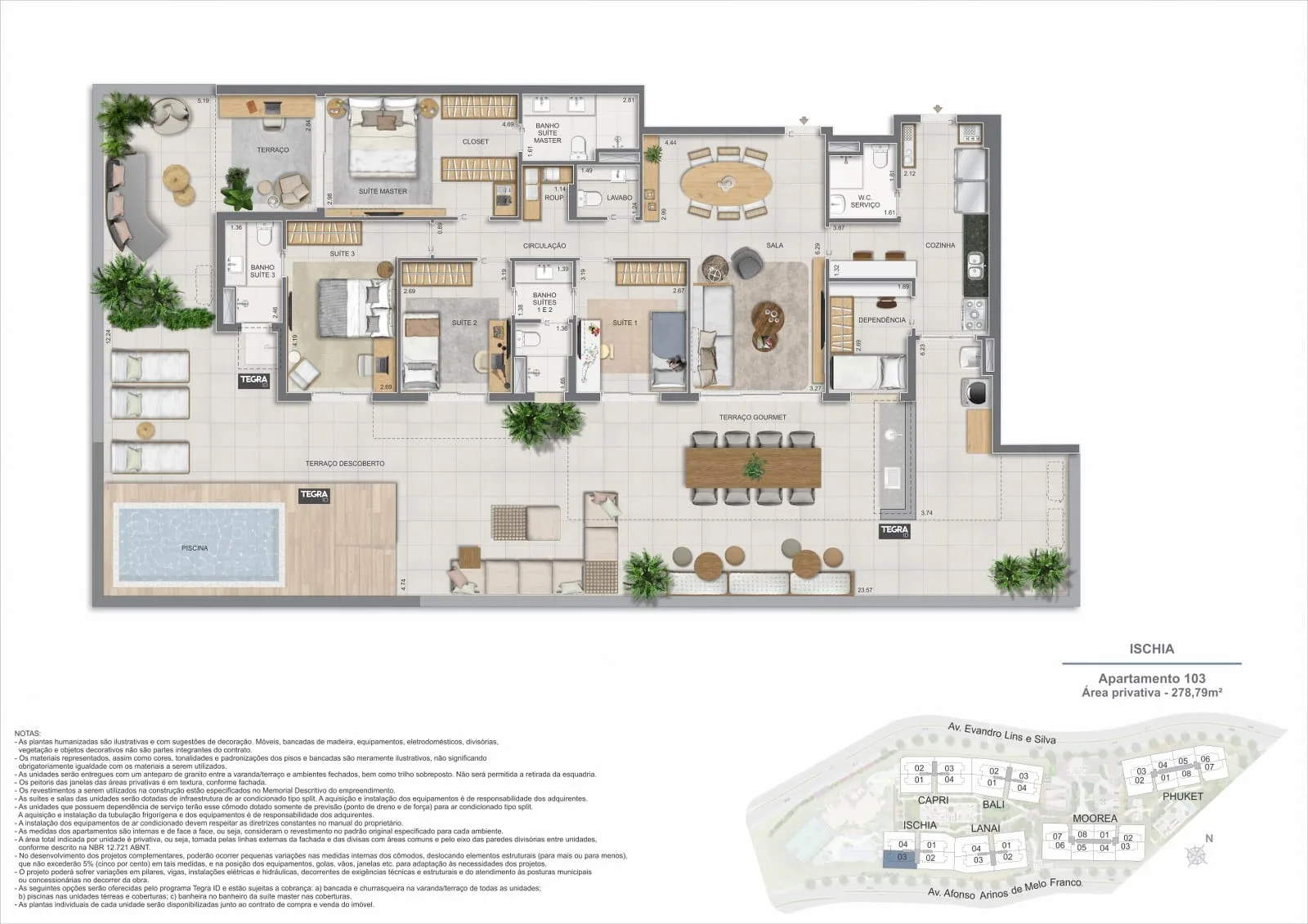 Planta 12: Gaea Home Resort, apartamento de alto padrão na Barra da Tijuca, Rio de Janeiro