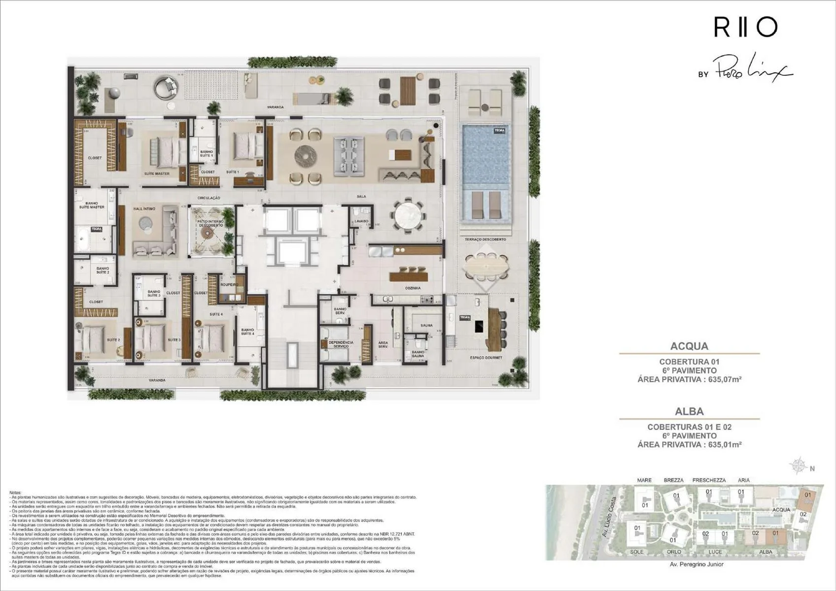 Planta 10: Riio by Piero Lissoni, apartamento de alto padrão na Barra da Tijuca, Rio de Janeiro