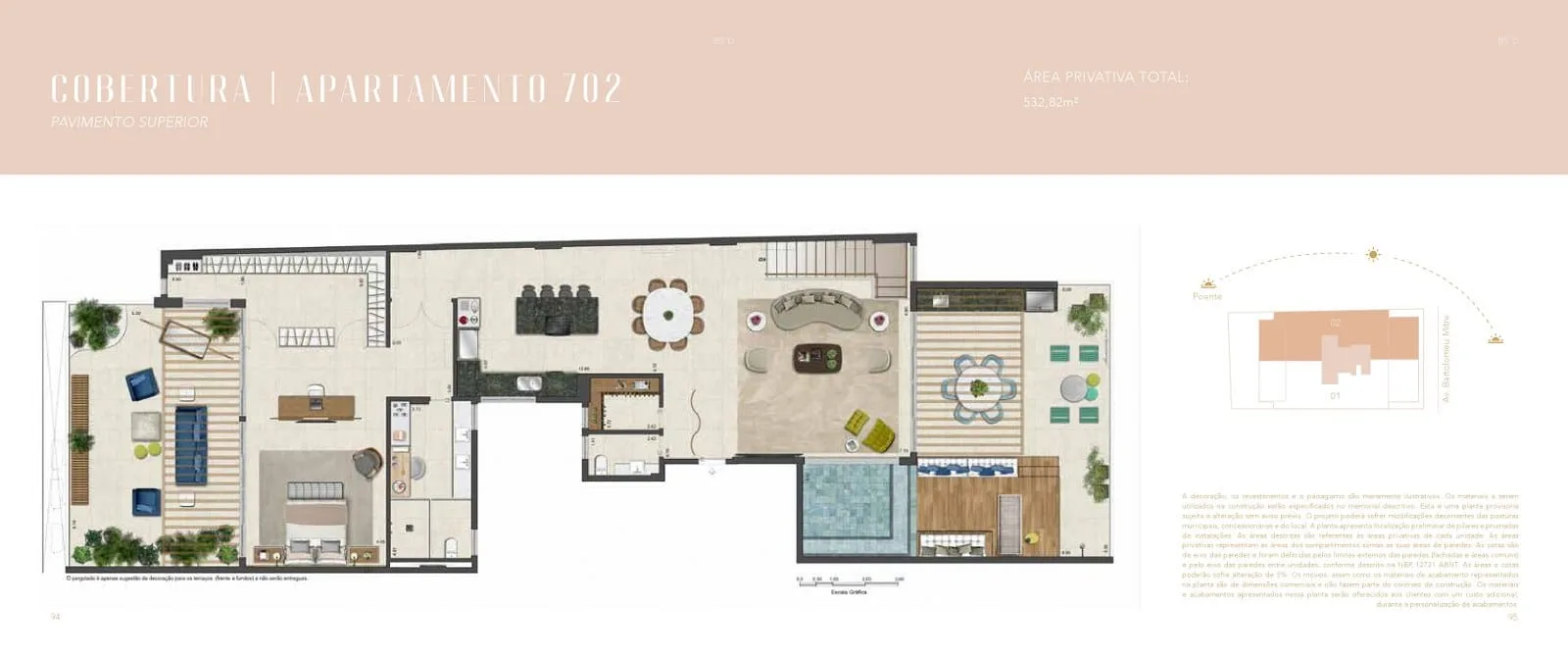 Planta 11: Areia Leblon, apartamento de alto padrão no Leblon, Rio de Janeiro