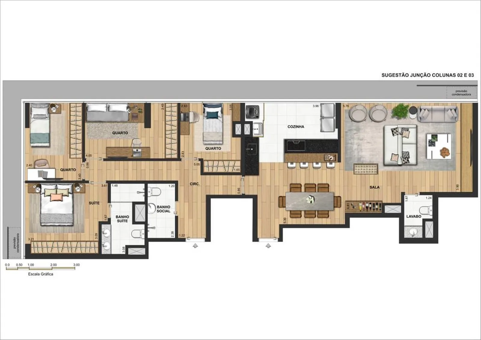 Planta 5: Murano Residencial, apartamento de alto padrão na Barra Olímpica, Rio de Janeiro