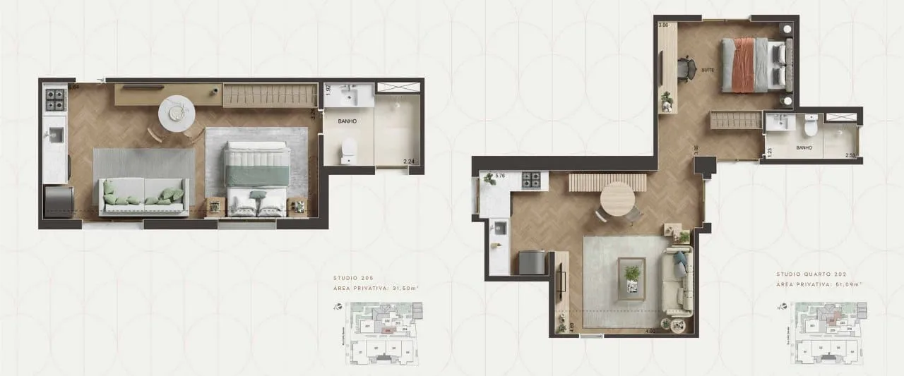 Planta 7: Oba Urca, apartamento de alto padrão na Urca, Rio de Janeiro