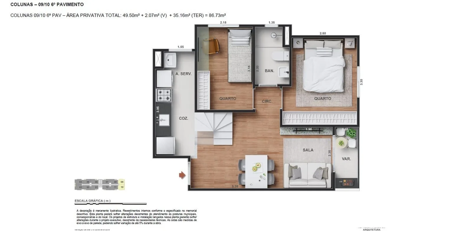 Planta 13: Vitale View Clube Residencial, apartamento de alto padrão em Outro, Rio de Janeiro