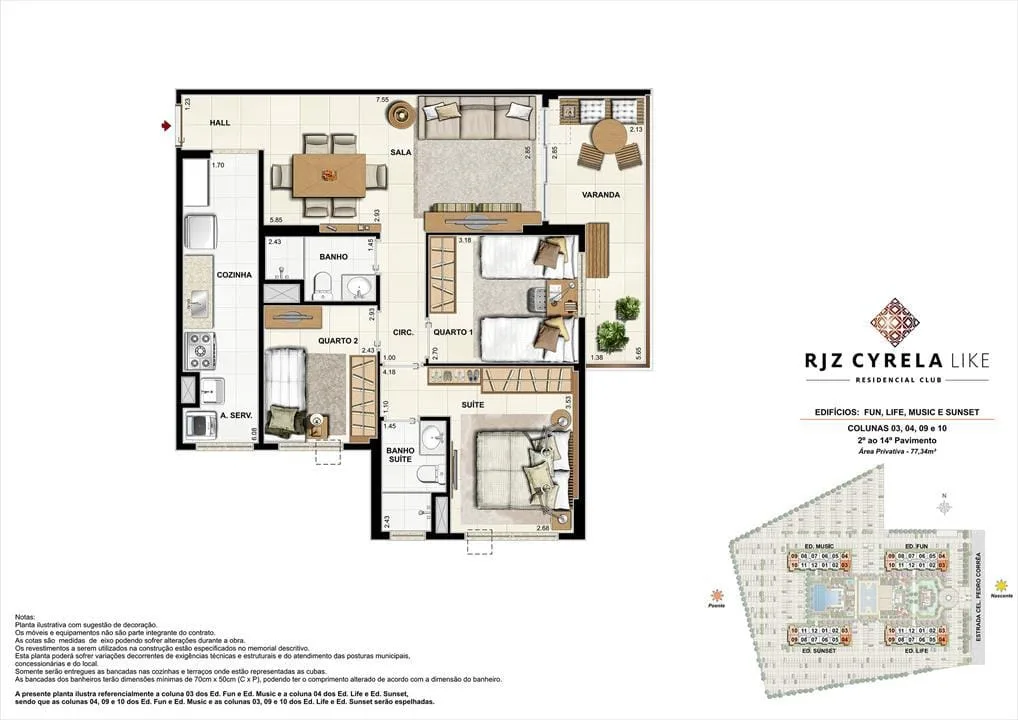 Planta 8: RJZ Cyrela Like, apartamento de alto padrão na Barra da Tijuca, Rio de Janeiro