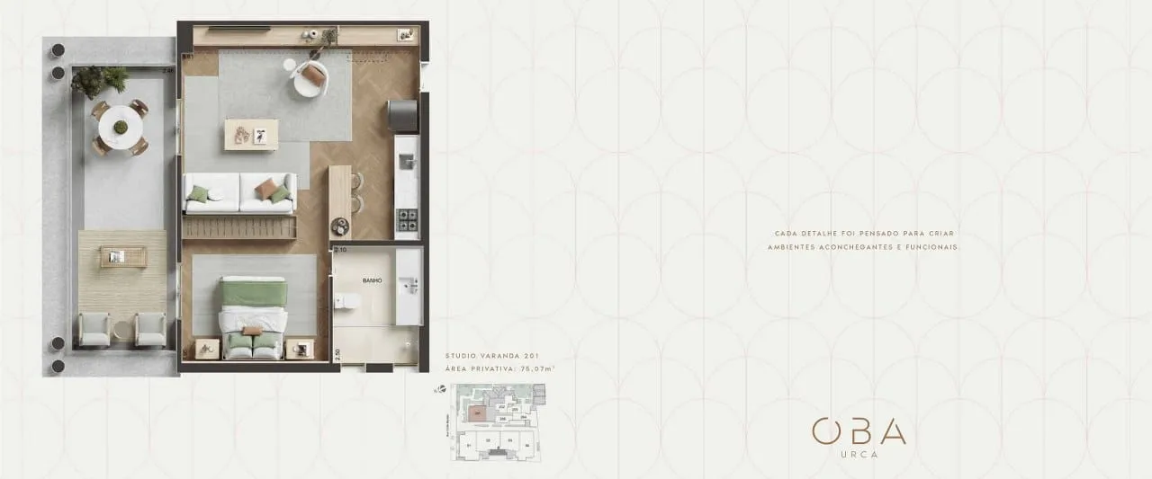 Planta 3: Oba Urca, apartamento de alto padrão na Urca, Rio de Janeiro