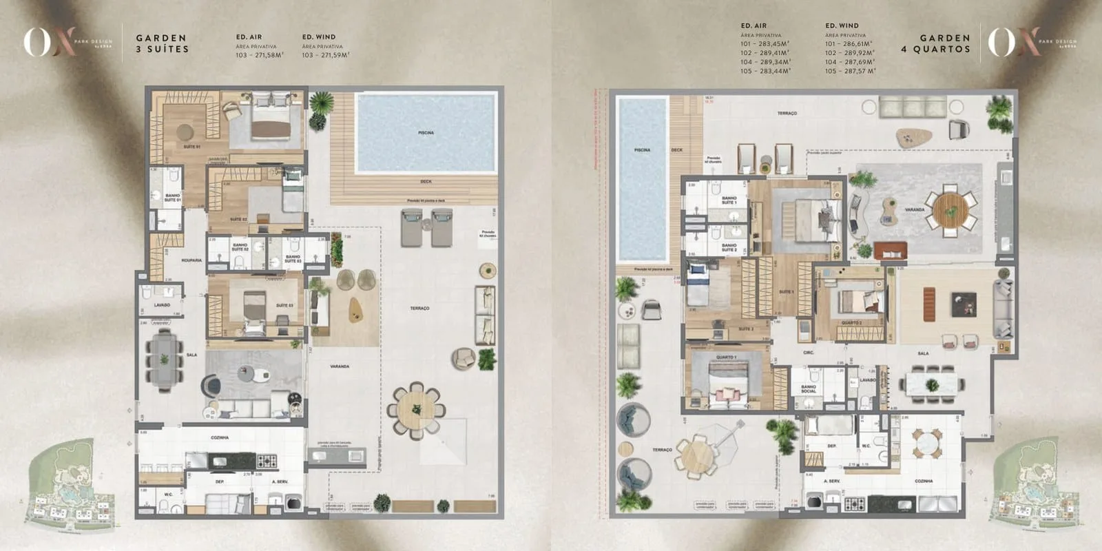 Planta 3: Ox Park Design, apartamento de alto padrão na Barra da Tijuca, Rio de Janeiro