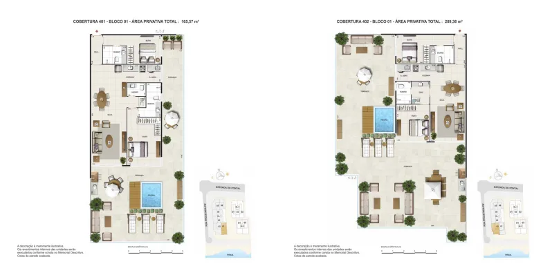 Planta 10: Las Ventanas Residencial, apartamento de alto padrão no Recreio dos Bandeirantes, Rio de Janeiro