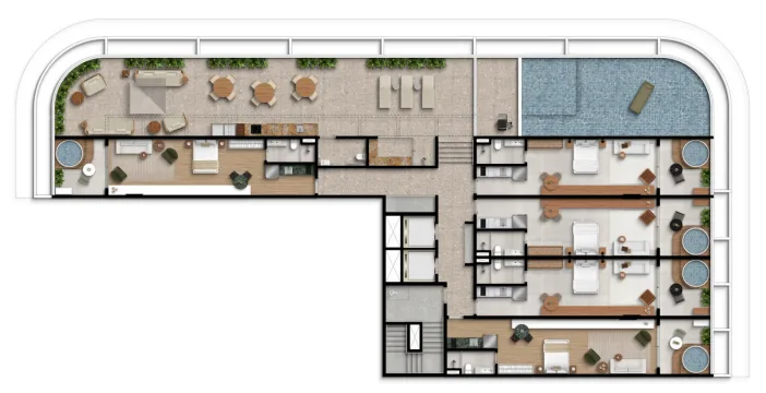 Planta 7: Garcya Praia Studios Ipanema, studio de alto padrão em Ipanema, Rio de Janeiro