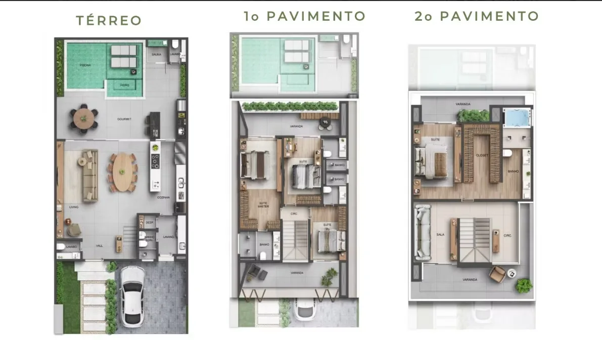 Planta 3: Terrah Américas Clube, apartamento de alto padrão no Recreio dos Bandeirantes, Rio de Janeiro