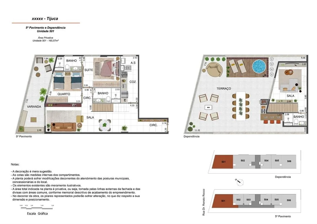 Planta 1: Relier Tijuca, apartamento de alto padrão na Tijuca, Rio de Janeiro