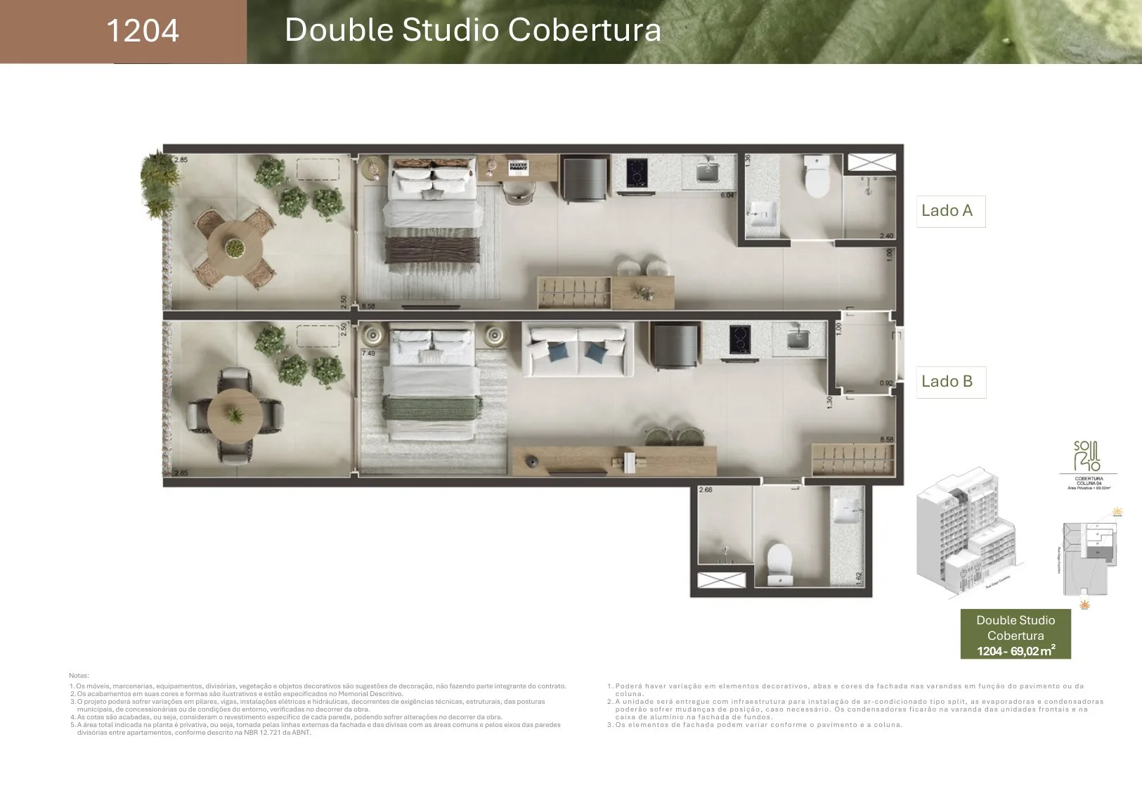 Planta 30: Soul Rio Gago Coutinho 53, studio de alto padrão em Laranjeiras, Rio de Janeiro