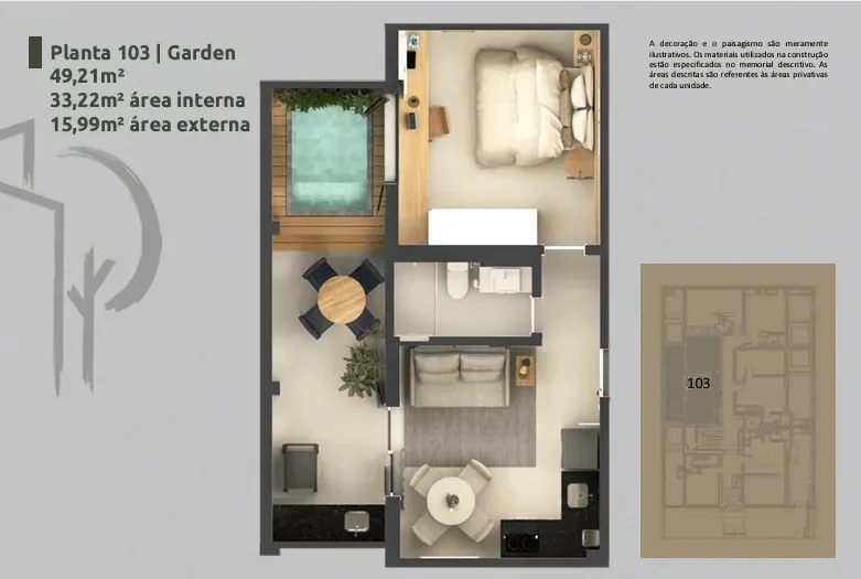 Planta 3: Residencial Vilares Copacabana, studio de alto padrão em Copacabana, Rio de Janeiro