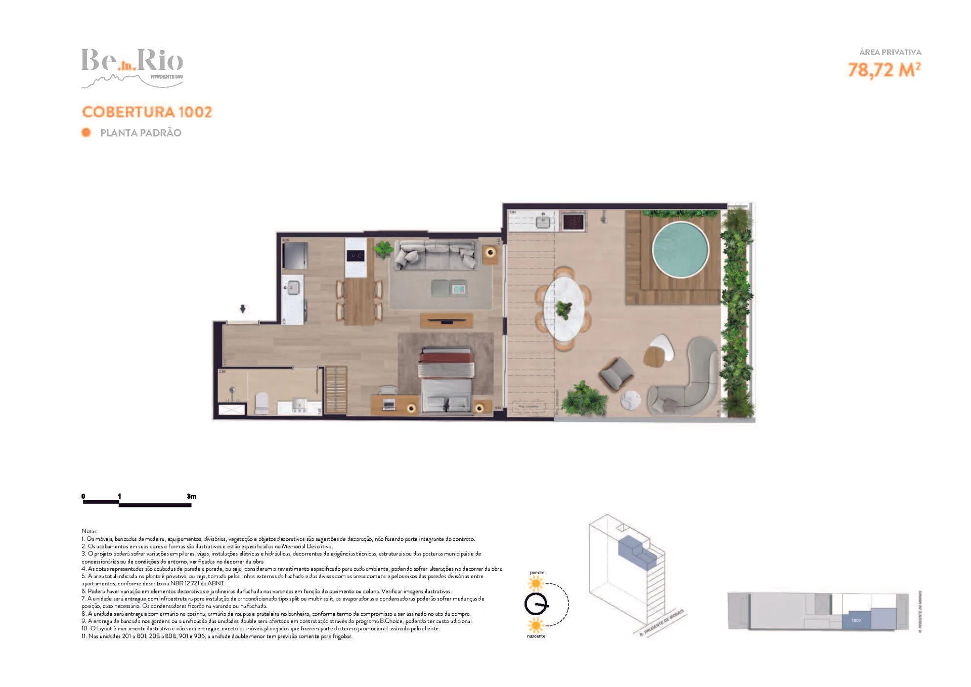 Planta 17: Be in Rio Prudente 589, studio de alto padrão em Ipanema, Rio de Janeiro