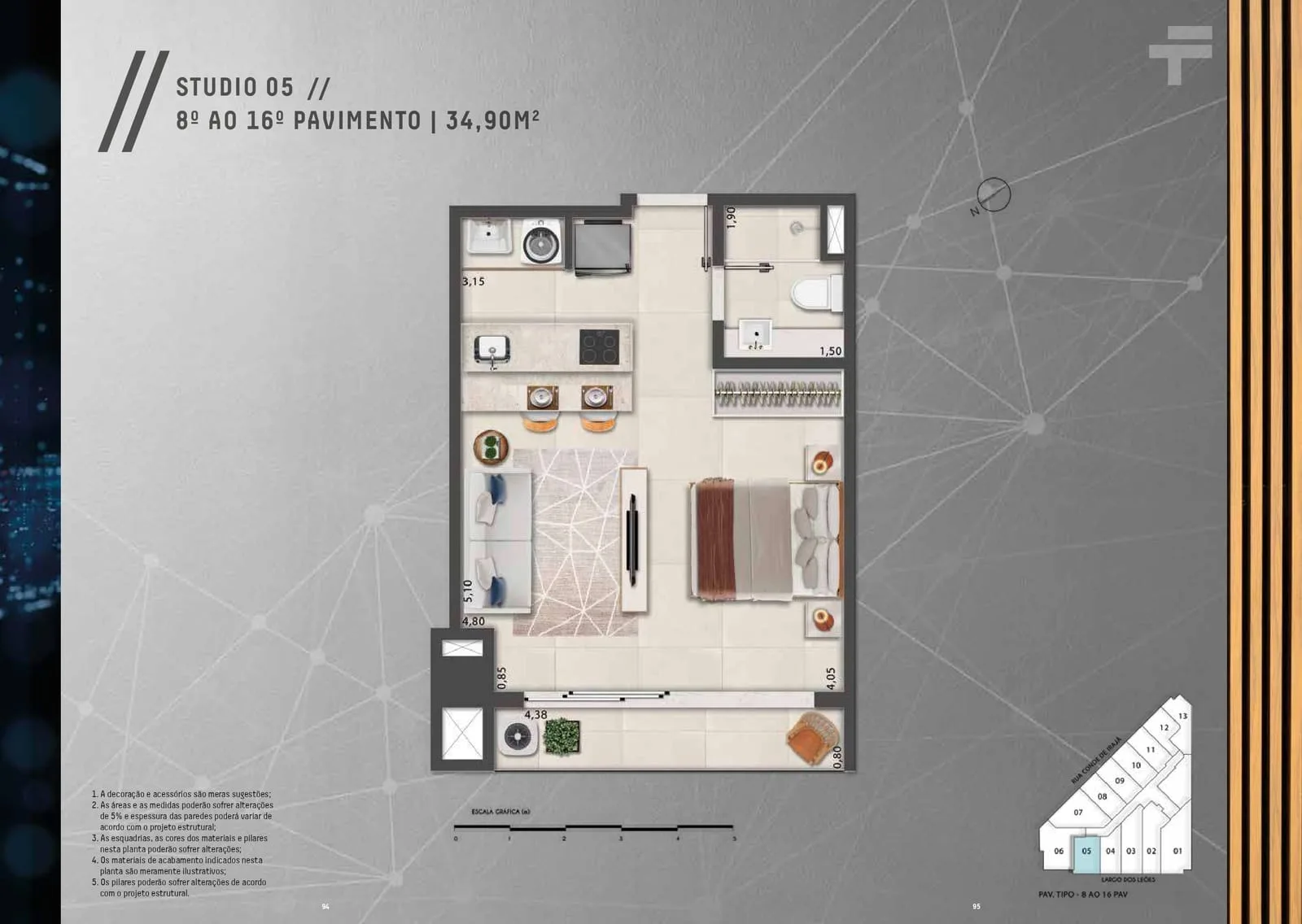 Planta 4: First Humaitá, studio de alto padrão em Outro, Rio de Janeiro